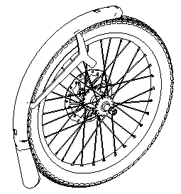 Roue avant 16 pouces et jeu de garde-boue pour fourche à suspension réglable